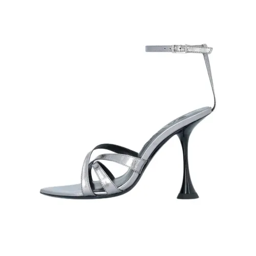 By Far Juliette Ino one Ремень Сандалии 10 см Женские Серебряные