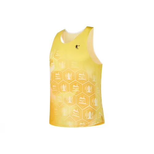 QIAODAN Бег Майка Мужская Spectral Желтый Янтарный Желтый С принтом
