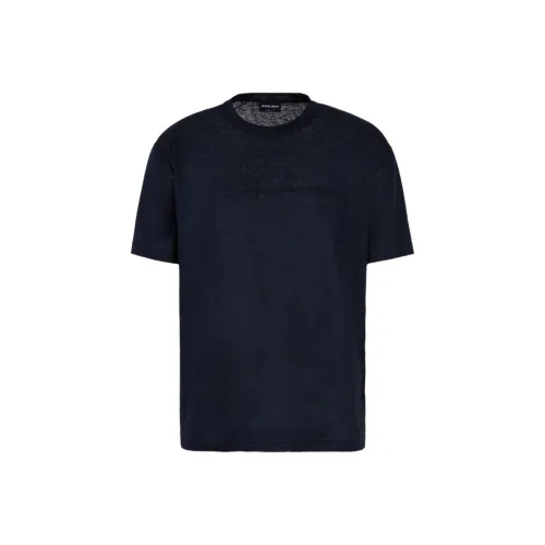 GIORGIO ARMANI SS24 T Рубашка Мужская Морской Синий