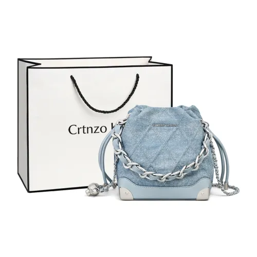 Crtnzo Kroez Ткань Сумка через плечо Стандартная Женская Джинсовая Синяя