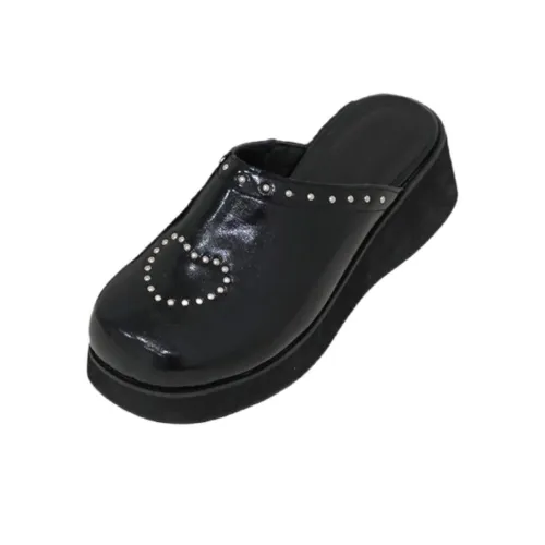 Mooreyu Atelier Резиновая подошва устойчивая к истиранию домашние тапочки женские черный