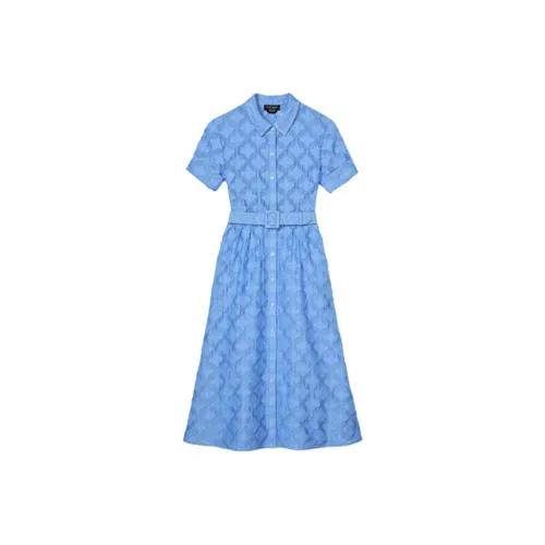 Kate Spade SS25 Короткий рукав Платье Женское Синее