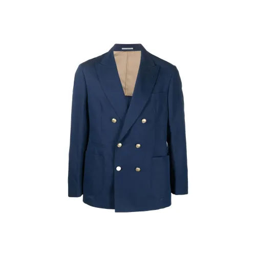 BRUNELLO CUCINELLI Морской Синий Мужской Деловые Костюмы