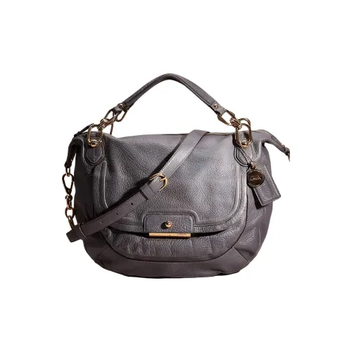 COACH Kristin Текстурированная кожа сумка через плечо сумка большая женская серая синяя