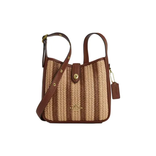 COACH Hadley Солома Сумка через плечо Мини Женская Золотая Сандаловое дерево