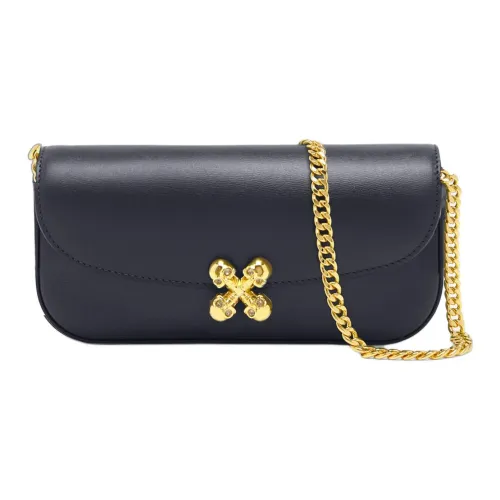 Alexander McQueen Черепа Коровья кожа Сумка через плечо Маленькая Женская Черная