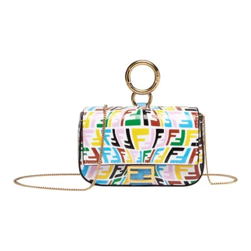 FENDI Baguette Телячья кожа Монетница Сумка Baguette Сумка через плечо Extra Mini Женская Синий Многоцветный