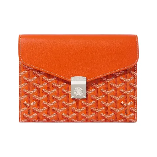 GOYARD Холст Телячья кожа Сумка через плечо Женская Оранжевая