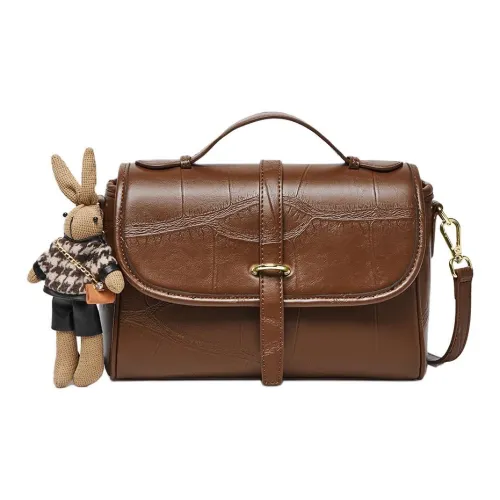 Narandu Коровья кожа Сумка Курьерская сумка Сумка через плечо Большая Женская Коричневая Белая Морская соль Кофе