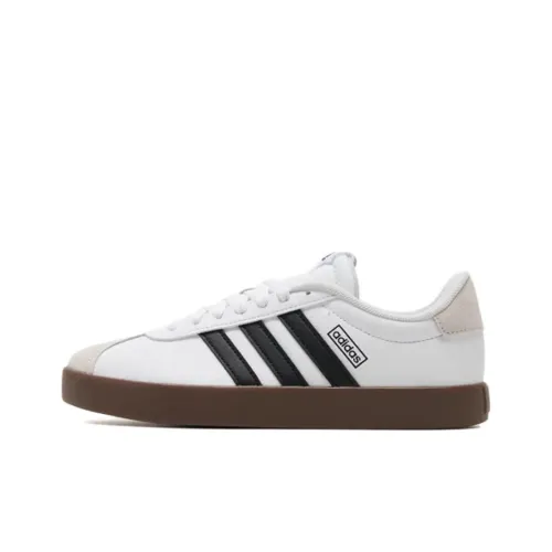 Adidas Vl Court 3,0 Slip Устойчивый к истиранию Низкий Топ Скейтбординг Кроссовки Женские Белые