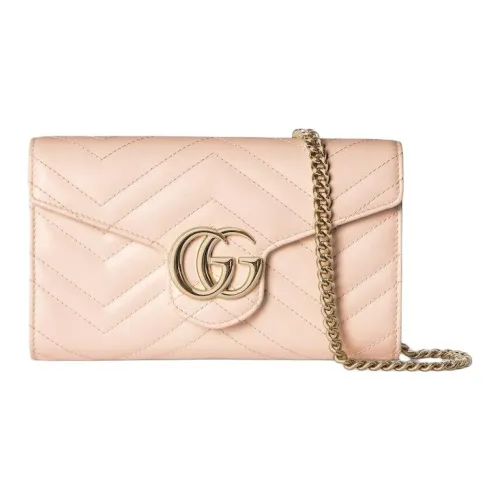 GUCCI GG Marmont Кожа Сумка через плечо Кошелек Женский Светло-розовый