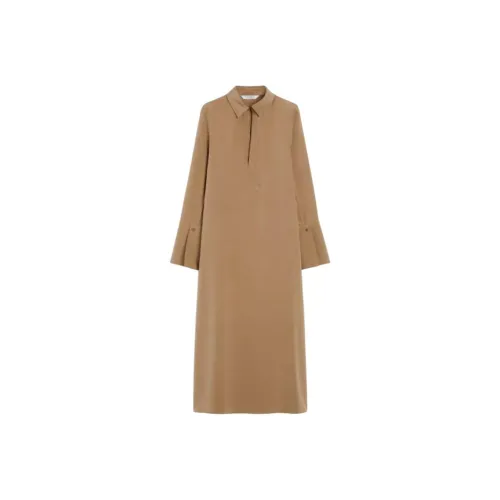 MaxMara Длинное платье с длинными рукавами женское цвет Hazelnuts (коричневый)