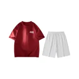 Бордовый (Бордовый топ + Цветочный, белый и серый шорты)