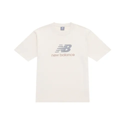 New Balance совместная спортивная и досуговая футболка Унисекс Бежевого цвета