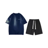 Темно-синий (Темно-синий топ + черные шорты)