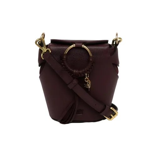 See By Chloe Коровья крупнозернистая текстура замша сумка через плечо женская бордовый