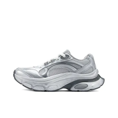 361° Heart Shoes Slip-resistant Abrasion-resistant Low Top Casual Women's Silver Gray Перевод 361° Heart Shoes Противоскользящий Устойчивый к истиранию Низкий Топ Повседневный Женский Серебряный Серый