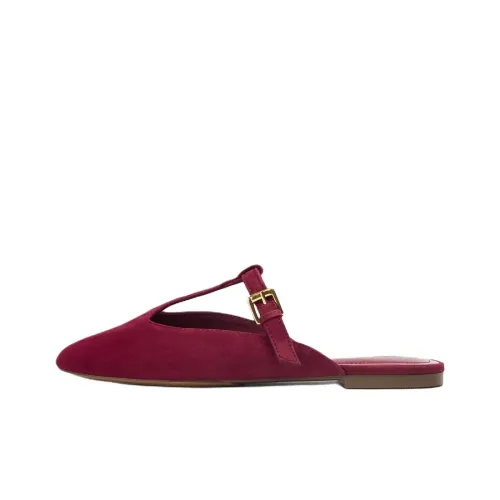 ZARA Устойчивые к истиранию Домашние тапочки Женские Красные