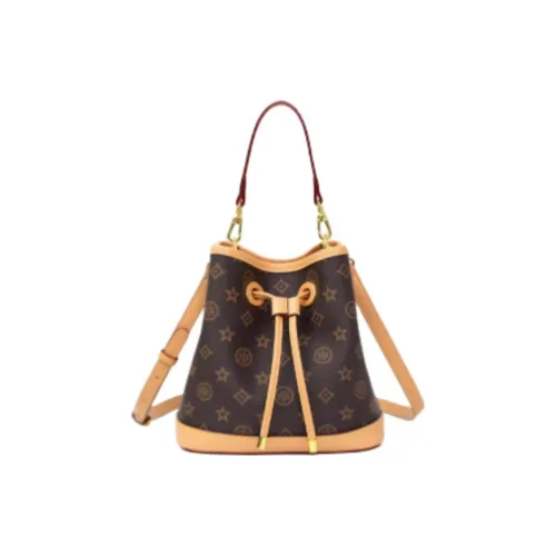 DAPHNE ПУ (полиуретан) Ведрообразная сумка Сумка через плечо Сумка среднего размера Женская Кофейная