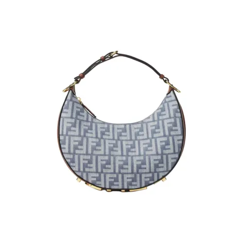 FENDI fendigraphy Жаккардовая ткань Сумка-хобо Сумка Маленькая Женская Синяя