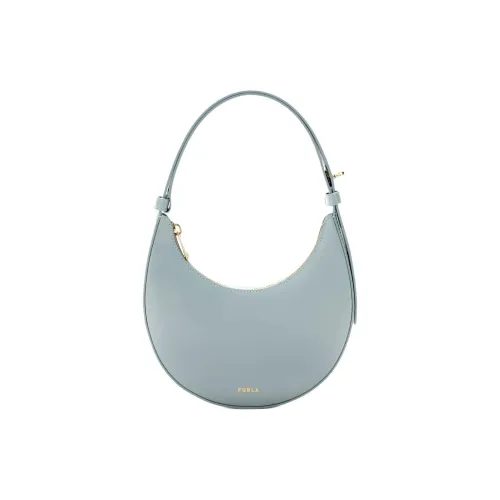 Furla Delizia Кожа Хобо Сумка Сумка через плечо Мини Женская Светло-синяя