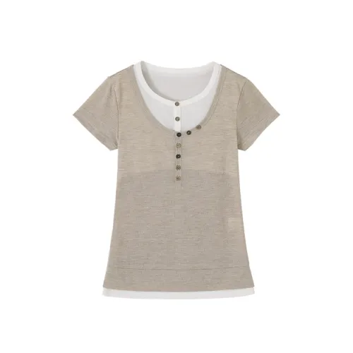 CONP Абрикосовый белый Женские футболки