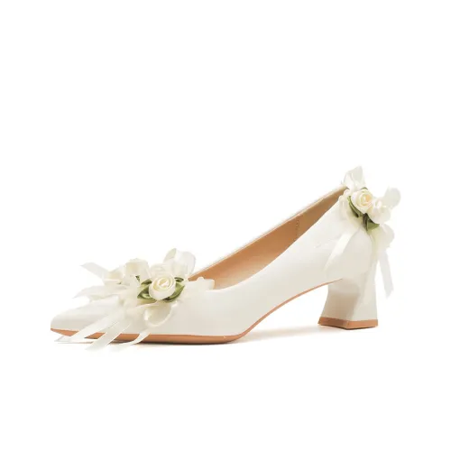 GOSO Грубый каблук Высокие каблуки 5CM Женские Белые