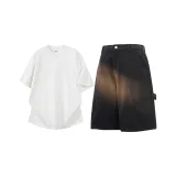 Белая футболка + черные штаны