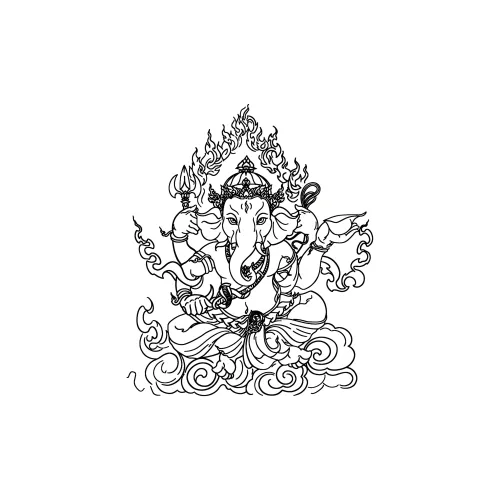 LIEJI Слон GOD Травяной Tattoo Наклейка