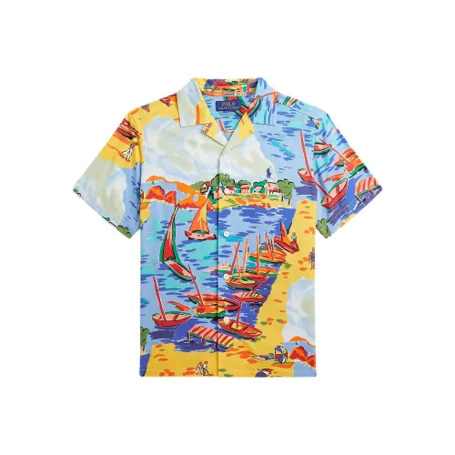 Polo Ralph Lauren Рубашка Зеленый Фиолетовый Village Paradise Подростки