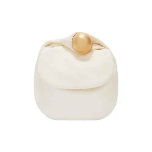 JIL SANDER Lambskin Cloud Pouch Clutch Small Women's White