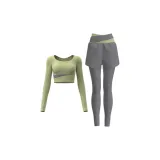 [Длинный рукав Комплект] Кардамон Зеленый + Лайм Стоун