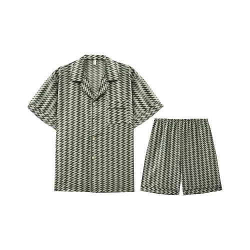 QIAONITONG Форма Escape Узор Мужской Пижамные комплекты