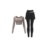 [Длинный рукав Комплект] Кремовая кожа, фиолетовый + звездчатый черный