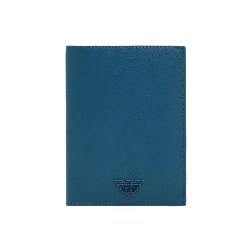 EMPORIO ARMANI Полиуретанный держатель для карт Мужской Сумеречный Синий