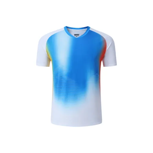 KPADB Синий с Белым Lettering Унисекс Бадминтонные Джерси