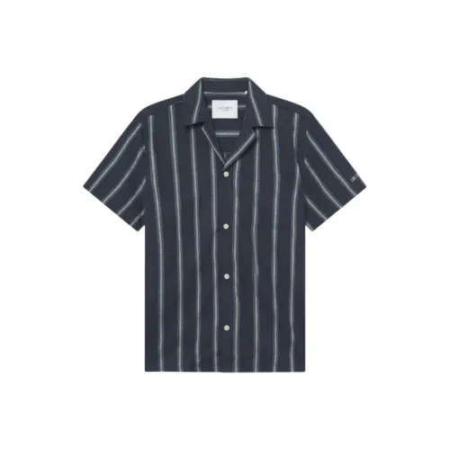 LES DEUX Морской Синий Мужские Рубашки