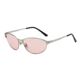 Серебряная оправа с розовыми линзами