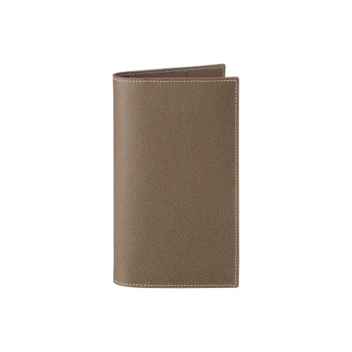 HERMES Vision II Simple Epsom Телячья кожа Защитный чехол Унисекс 18 этуп слоново-серый