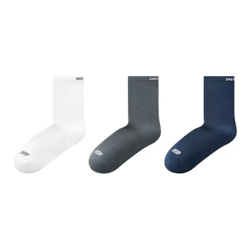 Skechers Sports Alliance Series 3 Pack Белый/Морской Синий/Серый/05AA Мужские носки до икры MID