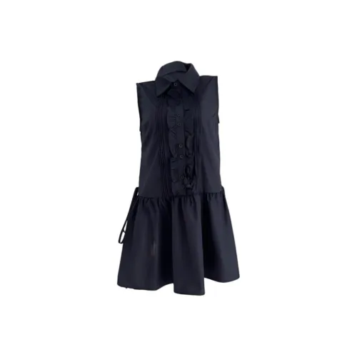 TSKIU Темно-синий Женские Платья без рукавов