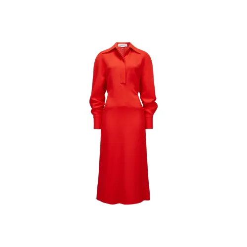 Victoria Beckham Red Женские Длинные Рукава Платья
