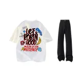 Белая футболка + черные джинсы