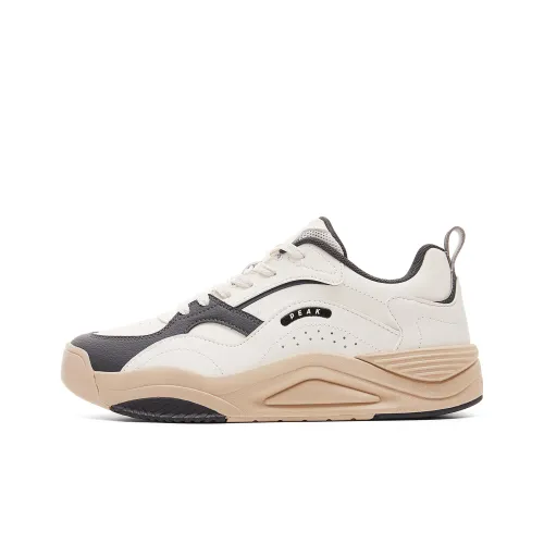 PEAK Taichi Прогулка Покрытие Амортизация Устойчивость к износу Низкий Топ Скейтборд Кроссовки Мужские Айвори Темно-Серый