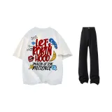 Фотиния Серый (Красный) Футболка + Черные Джинсы