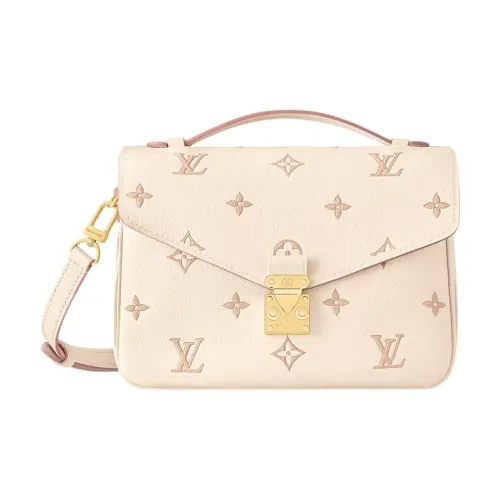 LOUIS VUITTON Pochette Metis Коровья крупнозернистая кожа Через плечо Одно плечо Сумка Женская Бежево-розовая
