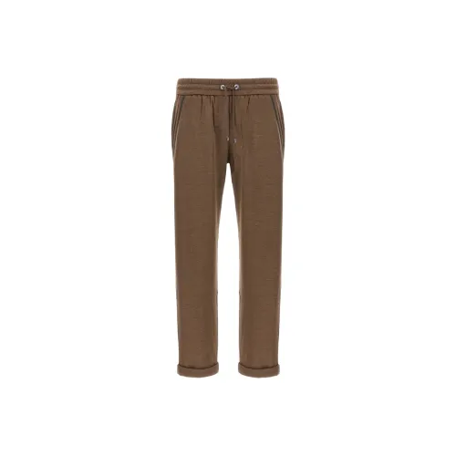 BRUNELLO CUCINELLI Вязаные спортивные брюки женские коричневые