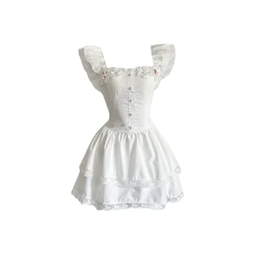 ADXKM Белые Женские Платья без Рукавов