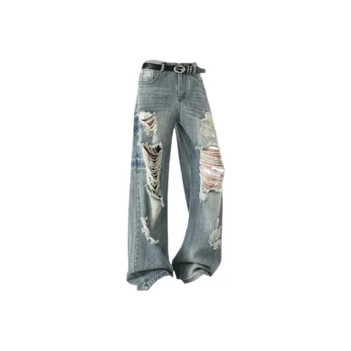 CVOOOER Синие Унисекс Джинсы