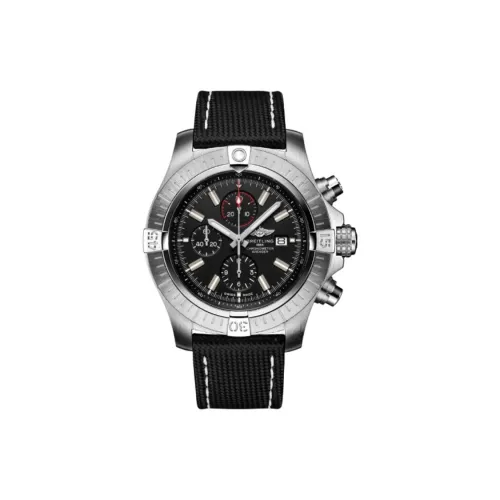 Breitling Avenger Автоматический Механический Часы Мужские 48 мм Черный Циферблат Корпус из Нержавеющей Стали Кожаный Ремешок